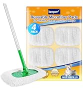 KEEPOW Reusable Microfiber Mop Pads Compatible with Swiffer Sweeper, Dry Sweeping Cloths, Washabl...