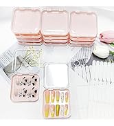 Sawvolker 12pcs Press on Nail Storage Box with 60 Pcs Adhesive Tape Acrylic Nail Display Box Arti...
