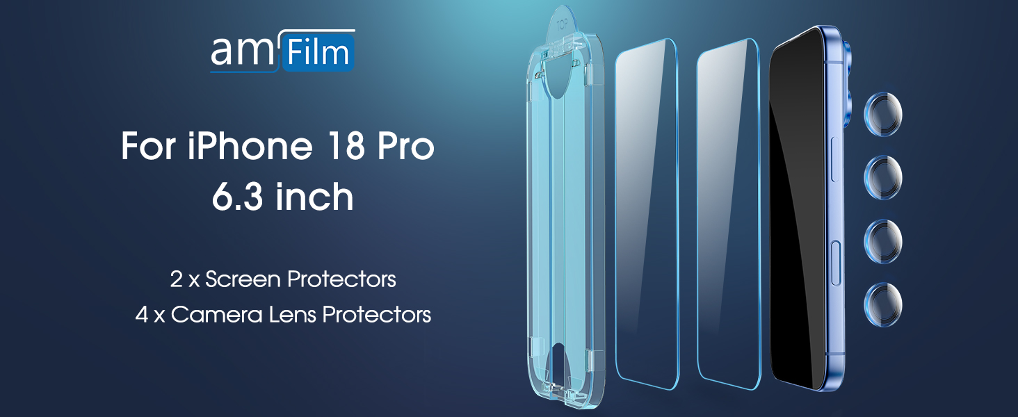 amFilm OneTouch Screen Protector for 18 Pro 6.3" Tempered Glass