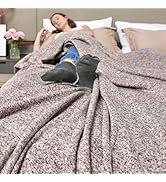 KAWAHOME Sweatshirt Blanket King Size for Bed-Lightweight Breathable Winter Blankets,Soft Thin Kn...