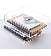 Desk Organizers Tray, Enlarged Letter Tray, Clear Acrylic Document Organization and File Storage,...