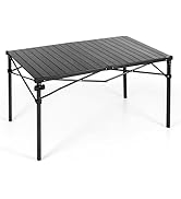ALPHA CAMP Folding Camping Table, Portable Aluminum Roll-up Table, Lightweight Foldable Camp Tabl...