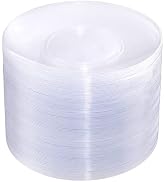 Hioasis 100pcs Clear Plastic Plates & Clear Disposable Plates & 7.5 inch Clear Dessert Plates & C...
