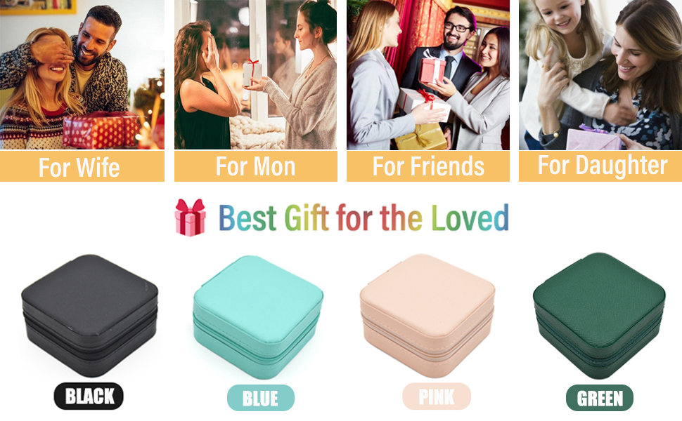 Small Jewelry Box Necklace Ring Storage Organizer Mini Jewelry case Double Layer Travel