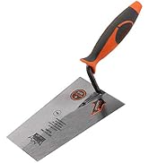 KSEIBI 281440 Narrow Bucket Brick Trowel Rubber Handle Square Tip Bricklaying Trowel (7Inch)