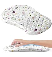 Ergonomic Mouse Pad with Wrist Rest, Soft Mousepad with Beautiful Flowers Plant,Memory Foam and N...