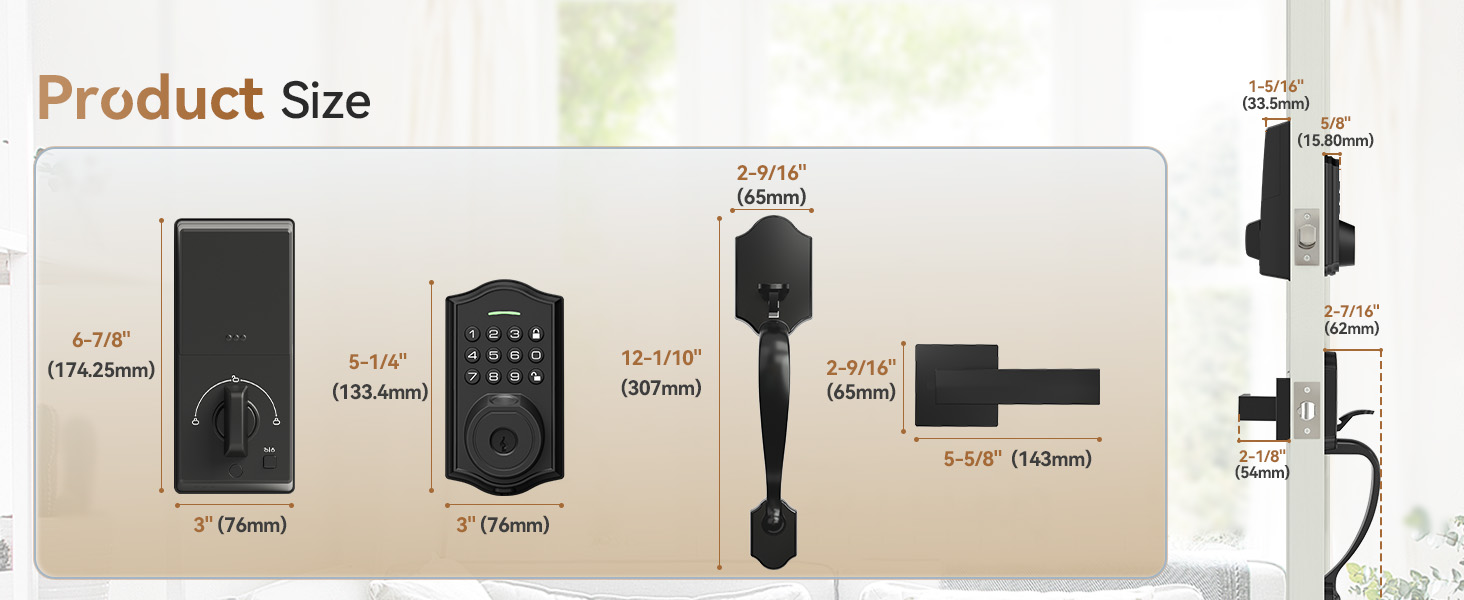 key pad door lock with handle