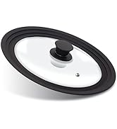 ANAEAT Silicone Universal Lid for Pots, Pans and Skillets - Tempered Glass Covered with Heat Resi...