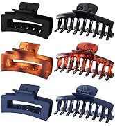 Vsiopy 6pcs 3.5 Inch Strong Hold Hair Claw Clips, Nonslip Medium Large Jaw Clip for Women and Gir...