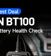 TOPDON BT100 Car Battery Tester 12V Load Tester, 100-2000 CCA Automotive Alternator Tester Digita...