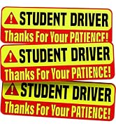 ASSURED SIGNS Student Driver Car Magnet Sticker Signs - 3 Pack - 9.72" by 3.24" - Magnetic New Dr...