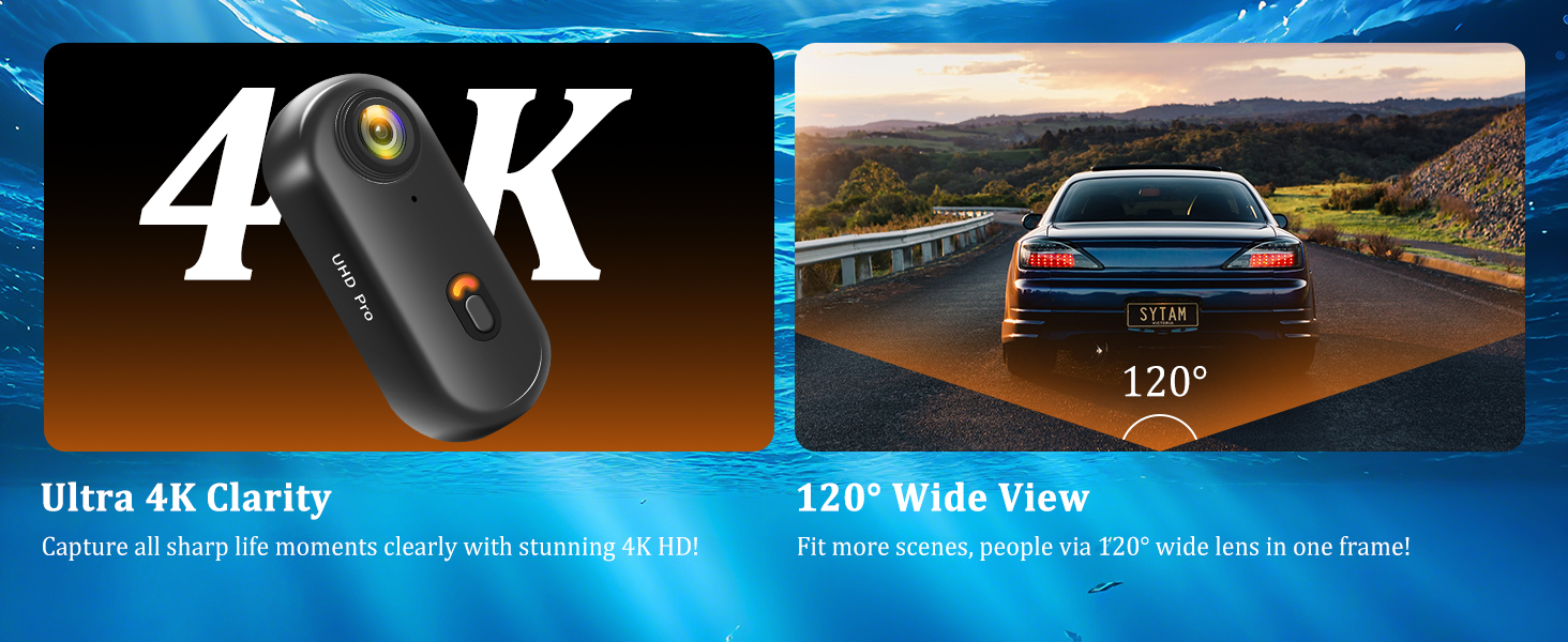 Mini Body Camera for Walking Fishing Vlogging Cycling Horse Riding, POV Camera, Action Camera 4K