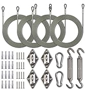 Amgo Rectangle Sun Shade Sail Canopy Installation Hardware Kit Accessory (Hardware Kits + Cables,...