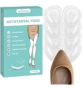 Metatarsal Pads for Women (4 Pairs Shoe Inserts) | Invisible Ball of Foot Cushions for Women High...