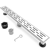 BARONAGE 24 Inch Linear Drain Shower Rectangular Floor Drain with Accessories Reversible Brickwor...
