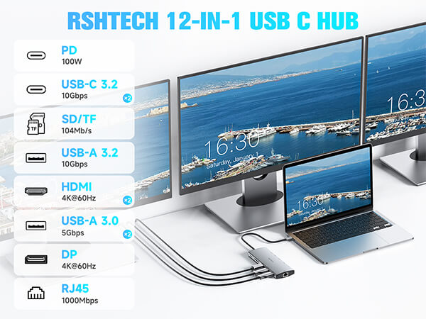 USB C hub multiple adapter