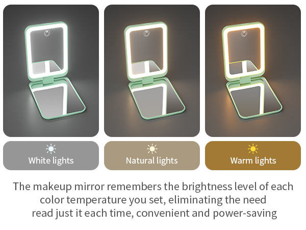 portable makeup mirror with light