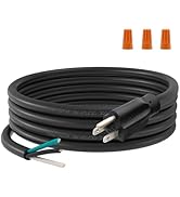 FIRMERST 12 Gauge 10 feet 3 Prong Power Cord Replacement with Three Screw Terminal