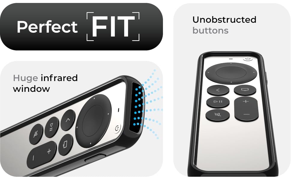 Perfect Fit, huge infrared window, and unobstructed buttons