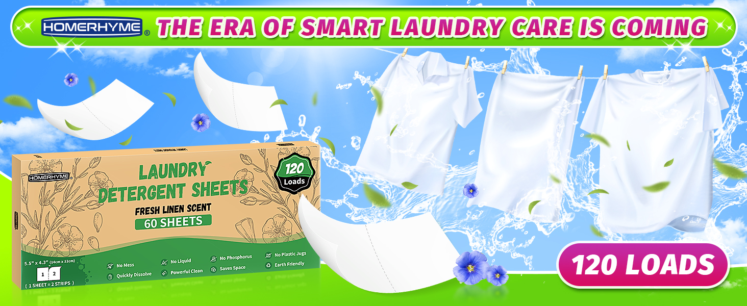 60 sheets laundry detergent sheets