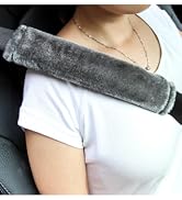 Amooca Soft Faux Sheepskin Seat Belt Shoulder Pad for a More Comfortable Driving