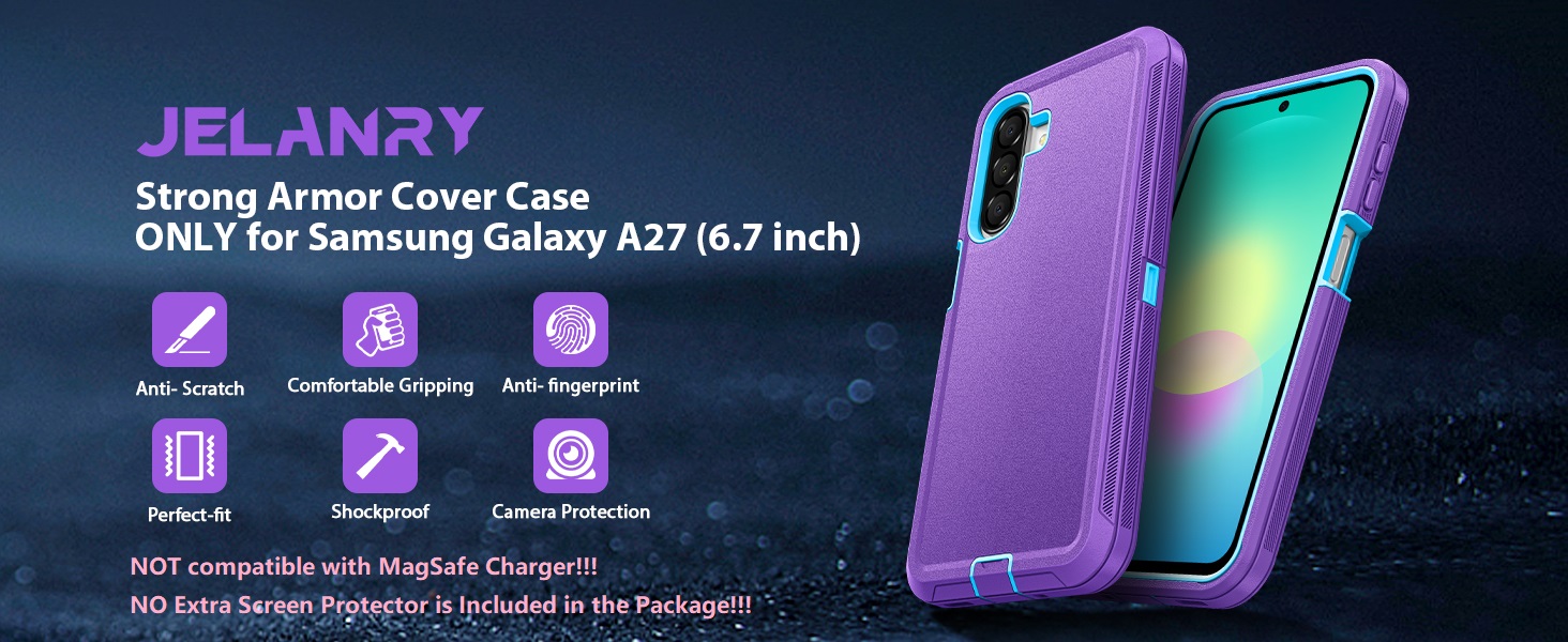 Samsung Galaxy A27 5G Phone Case, Heavy Duty Rugged & Dual-Layer Shockproof Dropproof Protection
