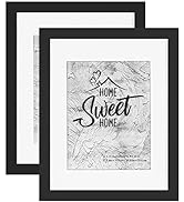 Califortree Black 11x14 Picture Frame - Display Photos 8x10 with Mat or 11x14 Without Mat - HD Gl...