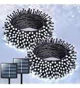 JMEXSUSS 2 Pack Solar String Lights for Outside, Total 400 LED 151FT Solar Christmas Lights Outdo...