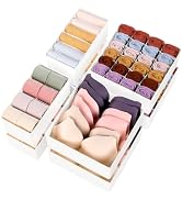 Criusia Underwear Sock Drawer Organizer Dividers 8 Set, Foldable Dresser Closet Organizers and St...