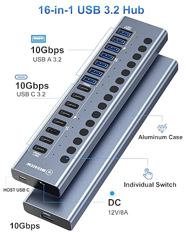 Powered USB 3.2 Hub