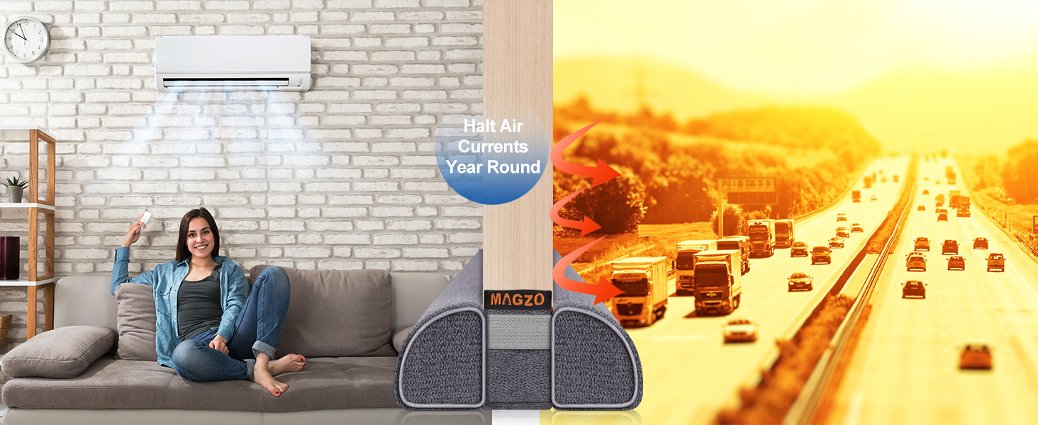 MAGZO Door Draft Stopper Adjustable Under Door Gap Filler