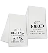 Isfvqyub Funny Bathroom Quote Towels, Get Naked Hand Towels, Housewarming Gifts for Women Hostess...