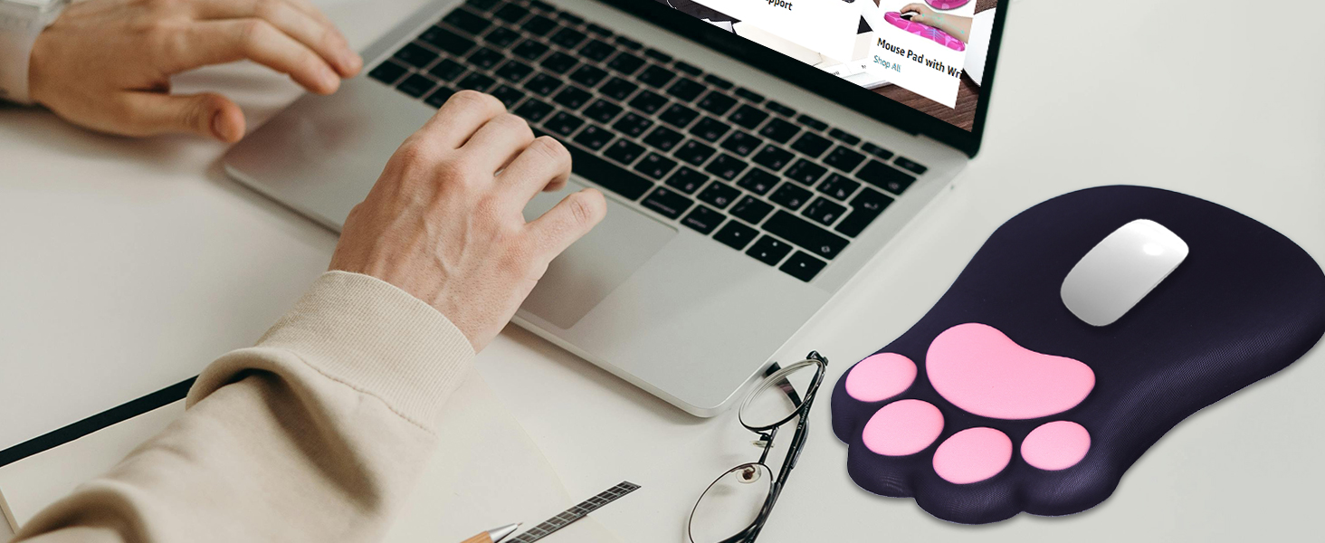 cat paw ergonomic mouse pad