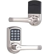 GITRANG Keyless Door Lock Digital Keypad Door Lever Lock, Satin Nickel Code Electronic Keypad
