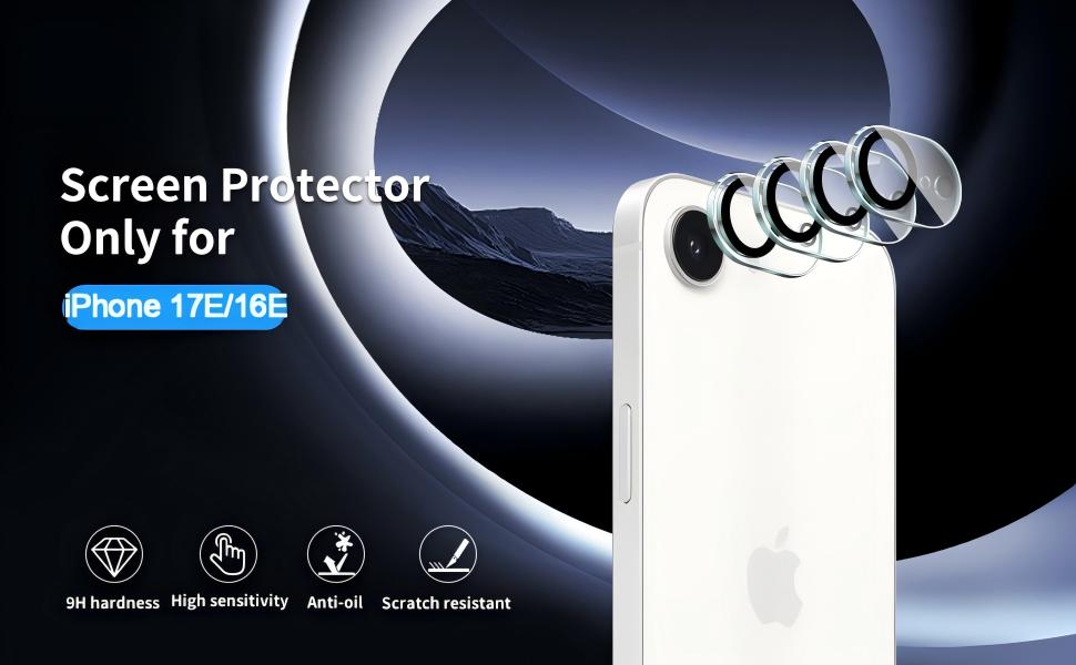 Fynorao 4-Pack Camera Lens Protector for iPhone 16e, 9H Tempered Glass Camera Cover Screen