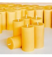 DEYBBY 2 x 4 inch Natural Beeswax Pillar Candles Set of 6, Smokeless Dripless Pure Beeswax Candle...