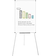 VIZ-PRO Whiteboard Easel, 36 x 24 Inches, Portable Dry Erase Board Height Adjustable for School O...