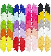 OAOLEER 40Pcs 3inch Hair Bows for Girls, Boutique Grosgrain Ribbon Pinwheel Hair Bows Alligator C...