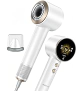BYZEEYA High Speed Hair Dryer, 7-Mode Ionic Blow Dryer with LCD Screen,160,000 RPM, 28m/s Fast Dr...