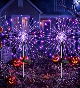 btfarm 2 Pack Purple Solar Firework Lights