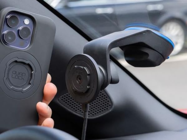quad lock car windscreen suction mount with quad lock mag case