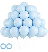 Voircoloria 105pcs Baby Blue Balloons 12inch Light Blue Balloons for Boys Girls Birthday Baby Sho...