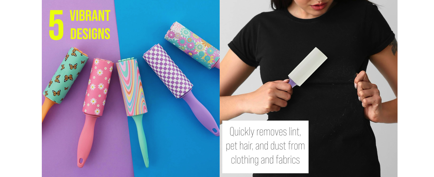 5-pack lint rollers set for travel