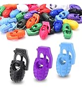 50Pcs Assorted Color Plastic Spring Cord Lock for Shoelaces, Cord Stop Toggle Stoppers for Drawst...