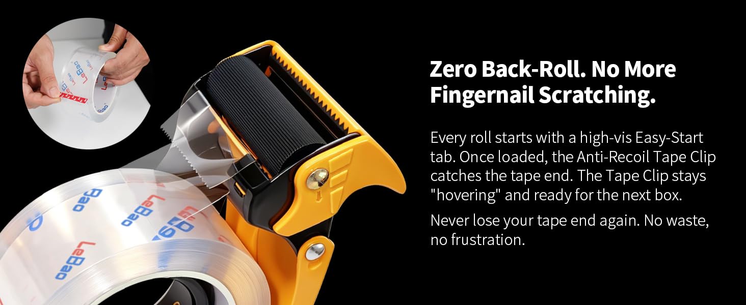 LeBao Tape Dispenser Easy Start Anti Recoil System