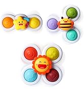 ALASOU 3PCS Pop Suction Cup Spinner Toys for 1 Year Old Boy Girl|Novelty Spinning Tops Toddler St...
