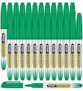 SFAIH Green Permanent Markers Bulk - 24 Pack, 1s Quick Dry, Fine Point Permanent Markers for Pape...