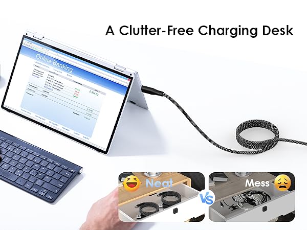 retractable usb c cable braid