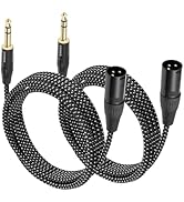 Lrbners 6.35mm TRS Male to XLR Male Cable 6.6FT – TRS Gold Coated Shielded Adapter, for Connectio...