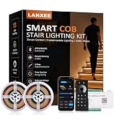 LANXEE Motion Sensor Stair Lights, 13-Step Indoor Stair Lighting Kit | APP+Remote+Motion Sensor C...